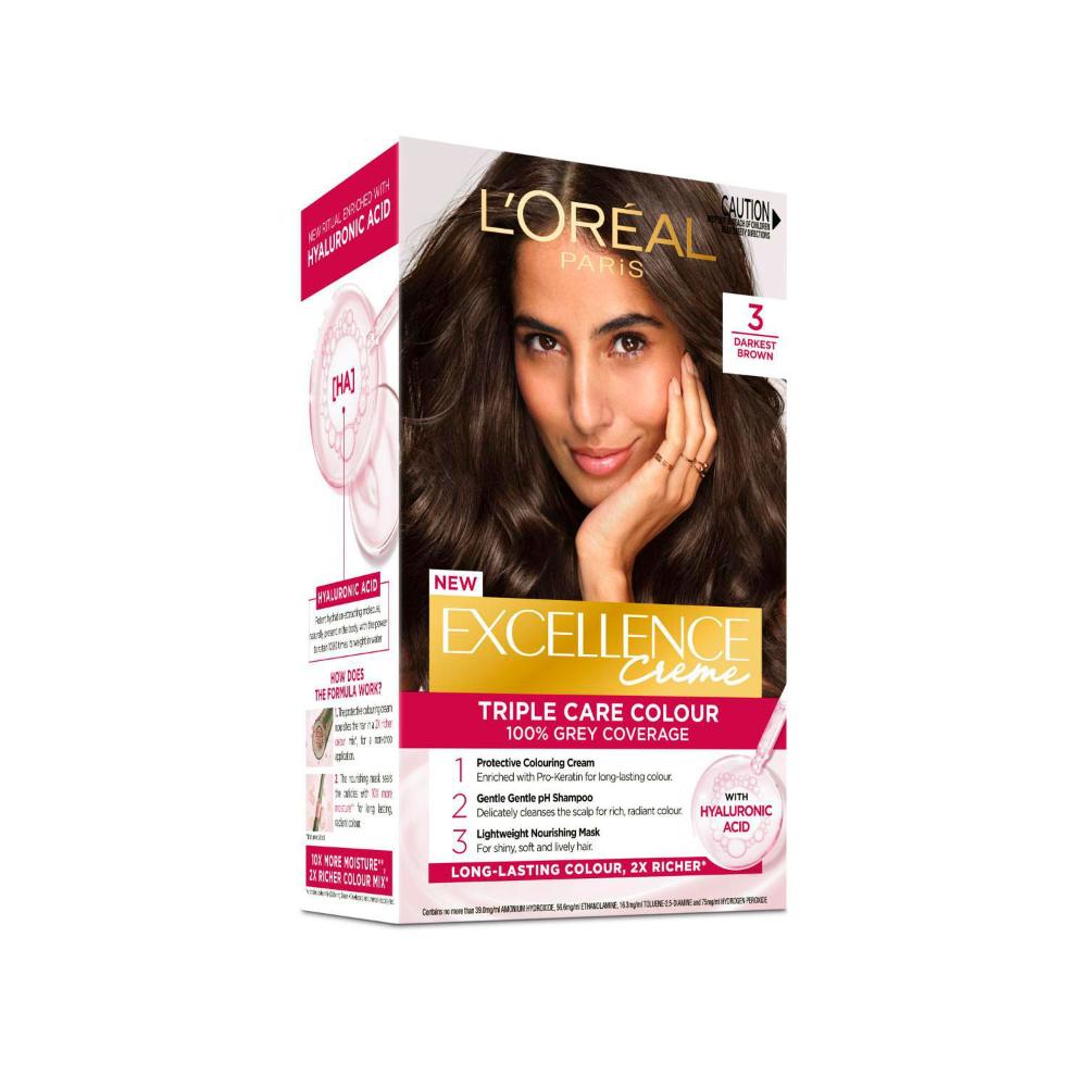 loreal excellence 3 dark broun hair colour