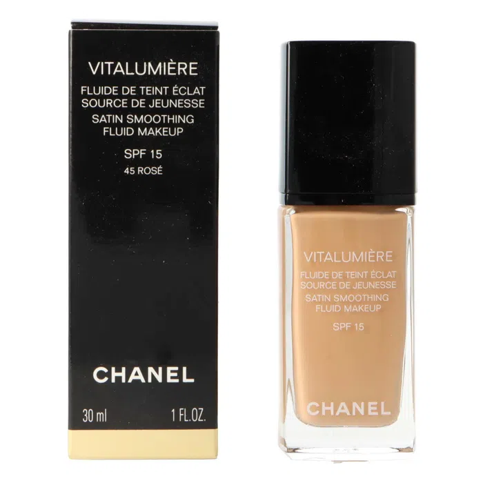 chanel vitalumiere satin smoothing fluid 45 rose