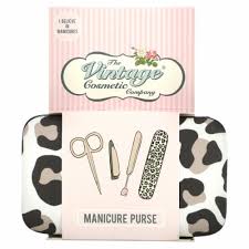 vintage cosmetic manicure purse set