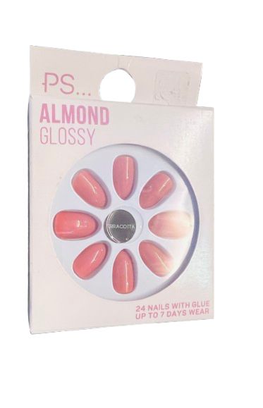 ps almond glossy 24 nail tracalla