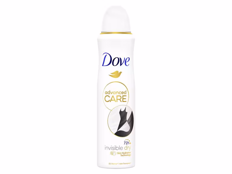 dove advance care invisible body spray 150ml